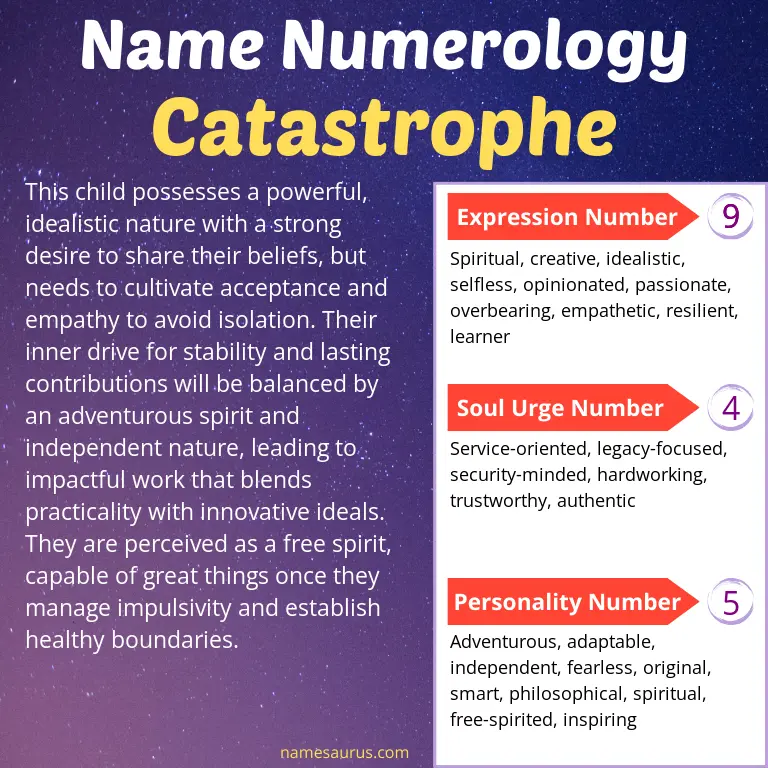 numerology of the name catastrophe.