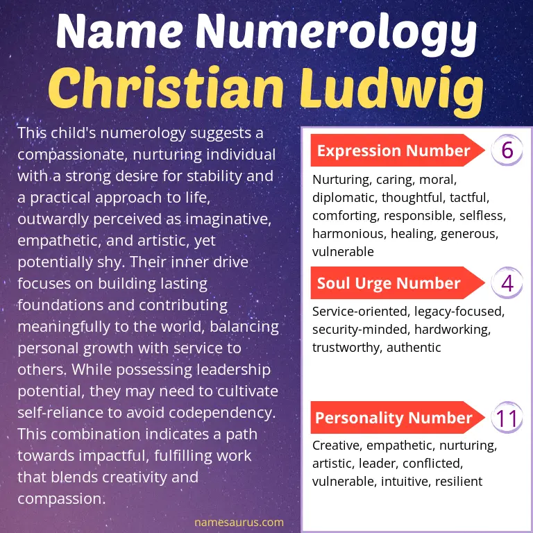 numerology of the name christian ludwig.