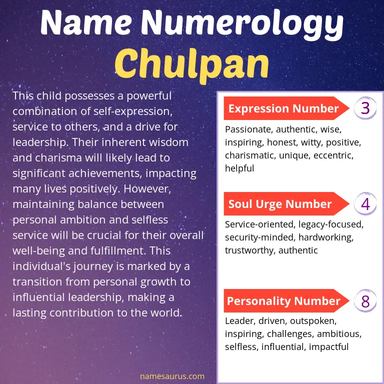 numerology of the name chulpan.