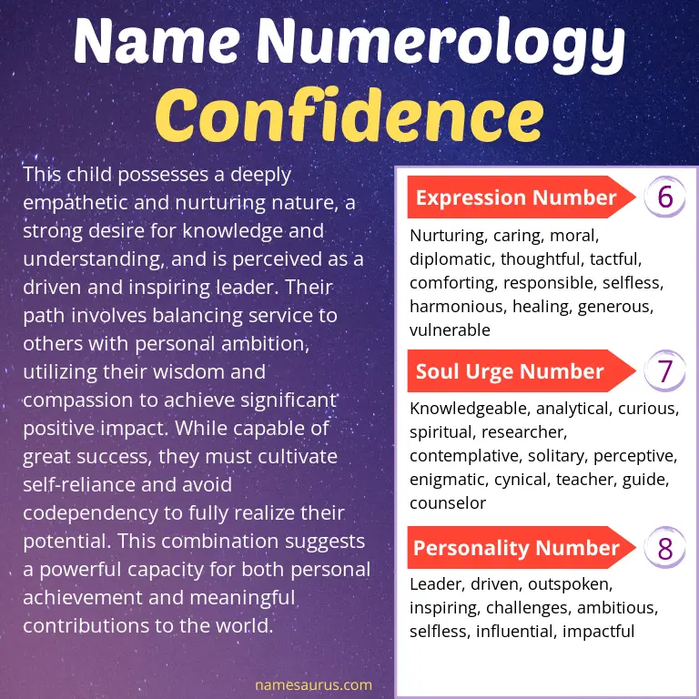 numerology of the name confidence.