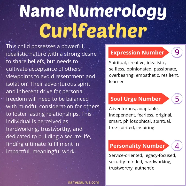 numerology of the name curlfeather.