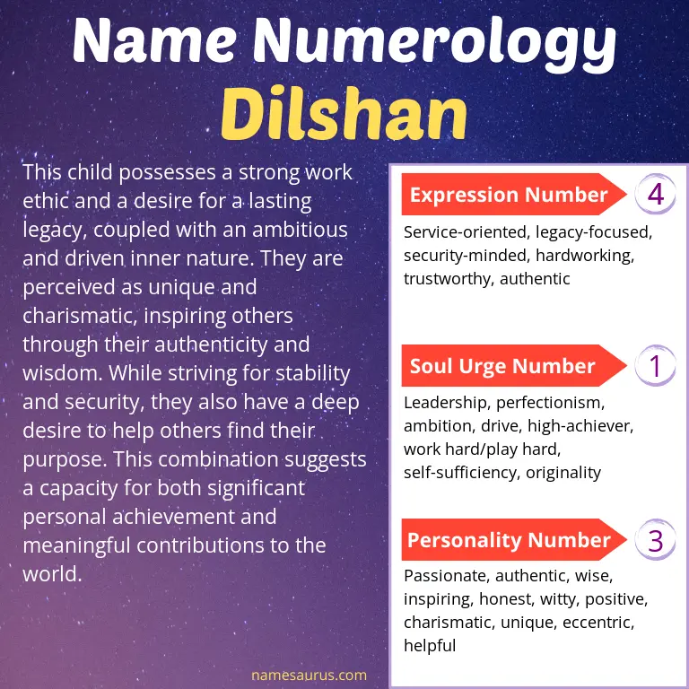 numerology of the name dilshan.