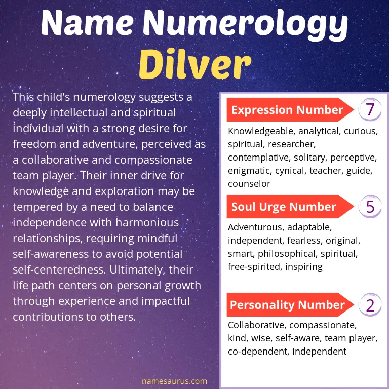 numerology of the name dilver.