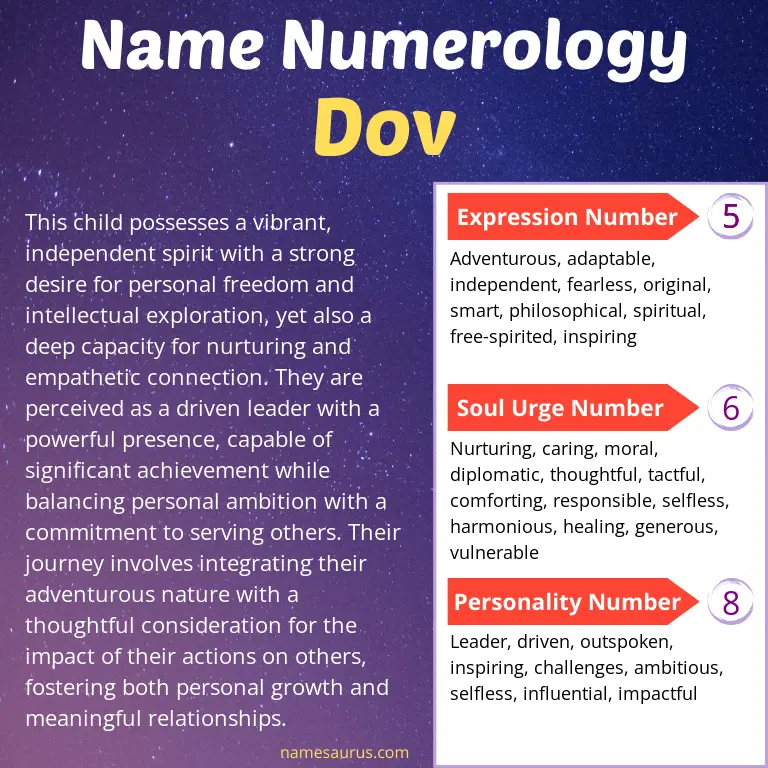 numerology of the name dov.
