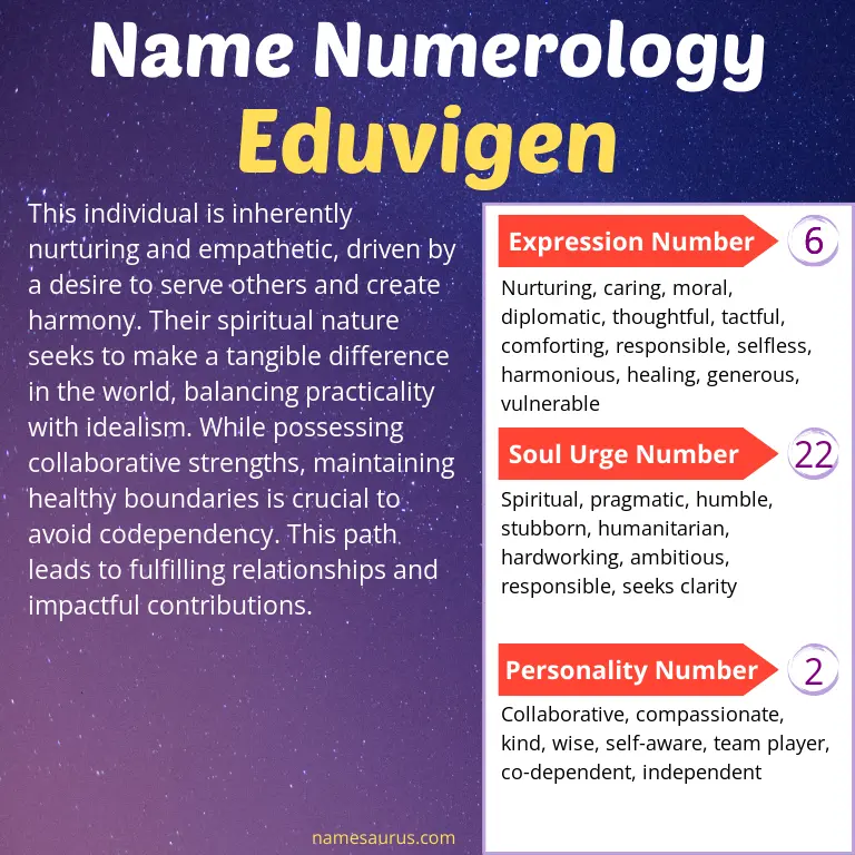 numerology of the name eduvigen.