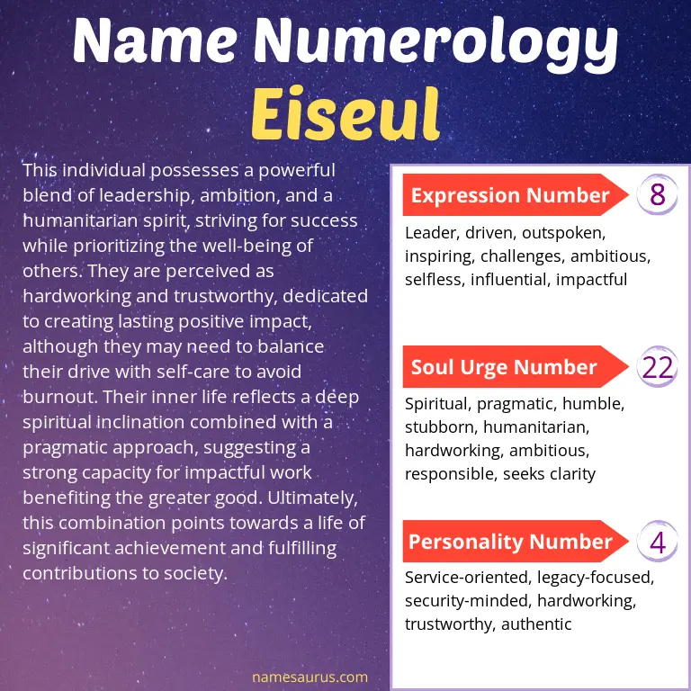 numerology of the name eiseul.