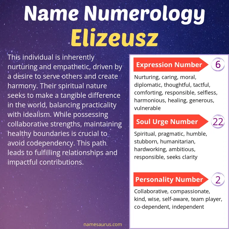 numerology of the name elizeusz.