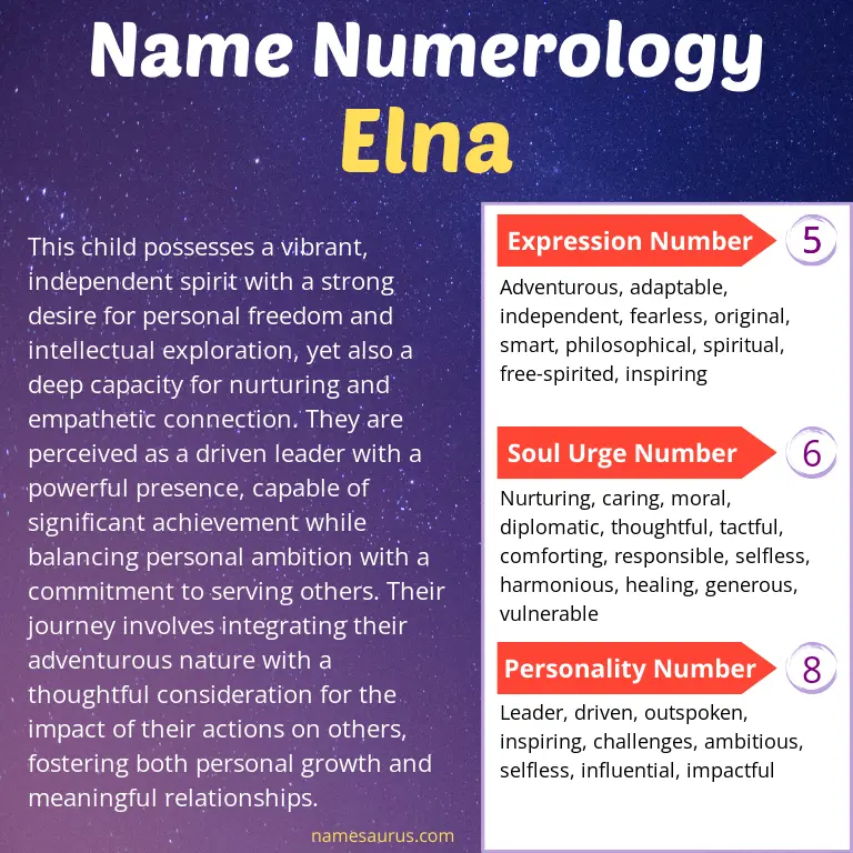 numerology of the name elna.