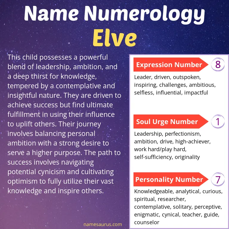 numerology of the name elve.