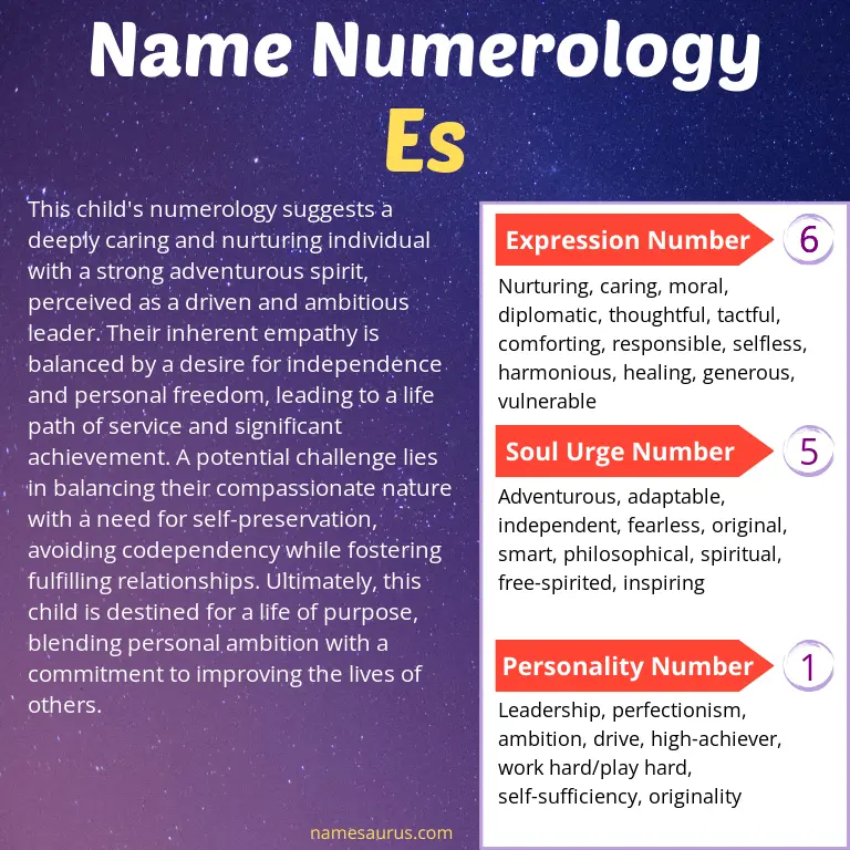numerology of the name es.