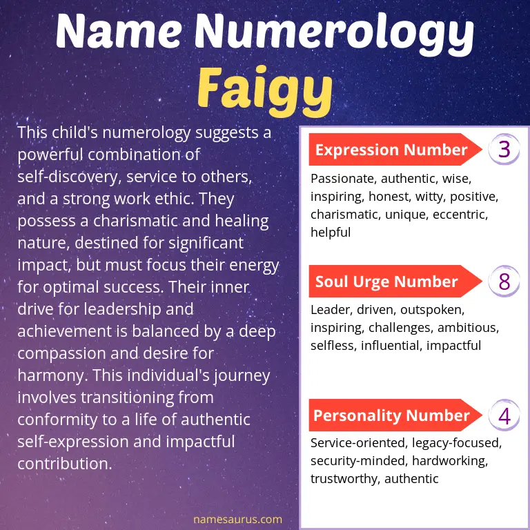 numerology of the name faigy.