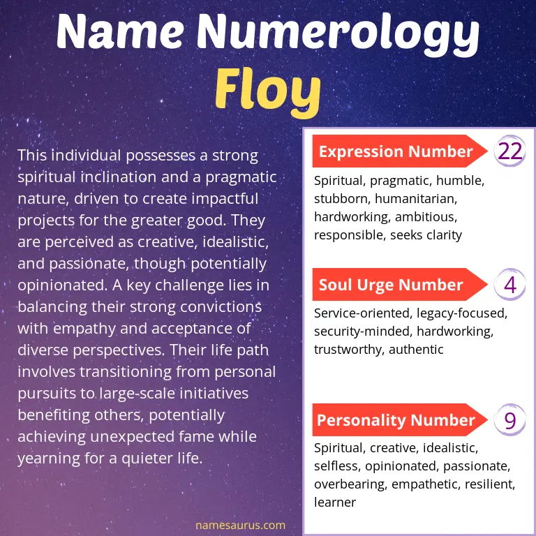 numerology of the name floy.
