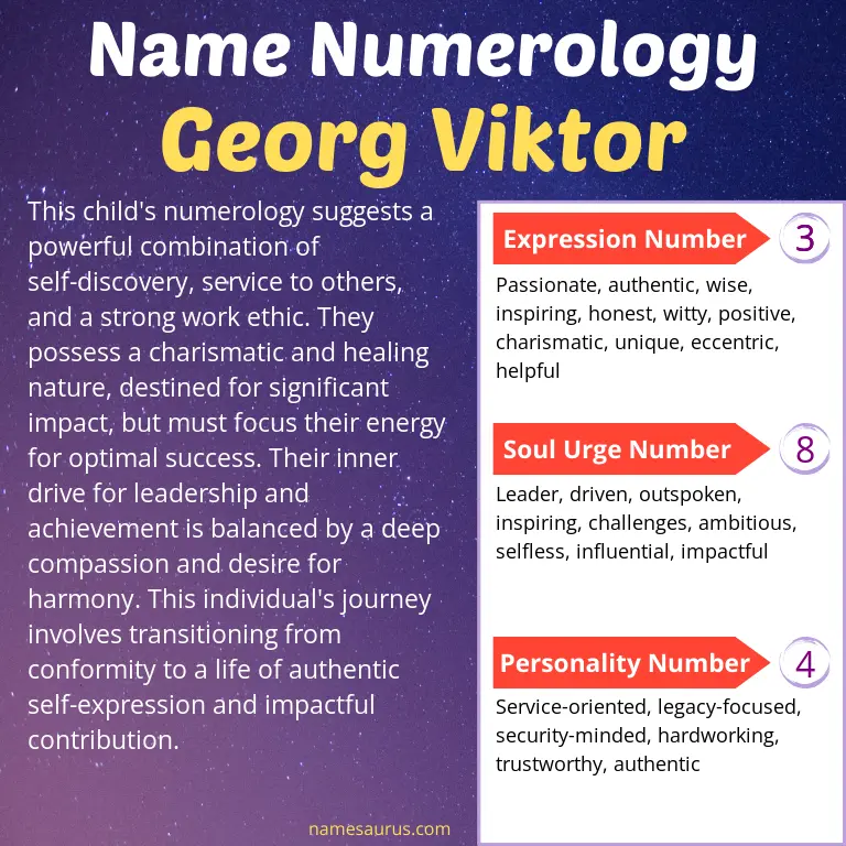 numerology of the name georg viktor.