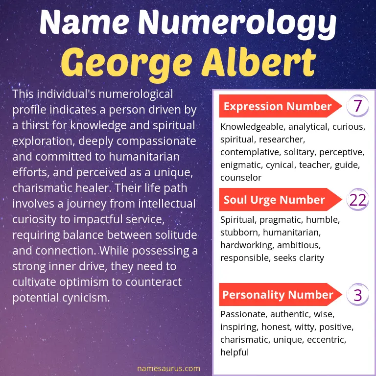 numerology of the name george albert.