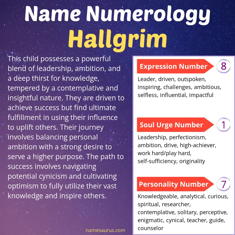 numerology of the name hallgrim.