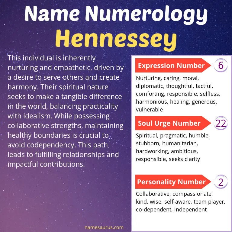 numerology of the name hennessey.