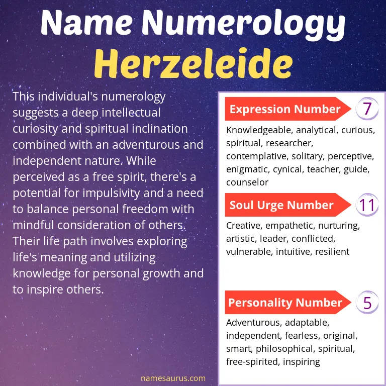 numerology of the name herzeleide.