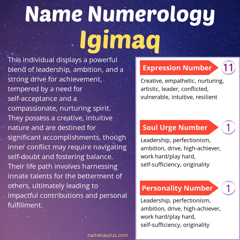 numerology of the name igimaq.
