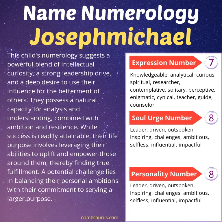 numerology of the name josephmichael.