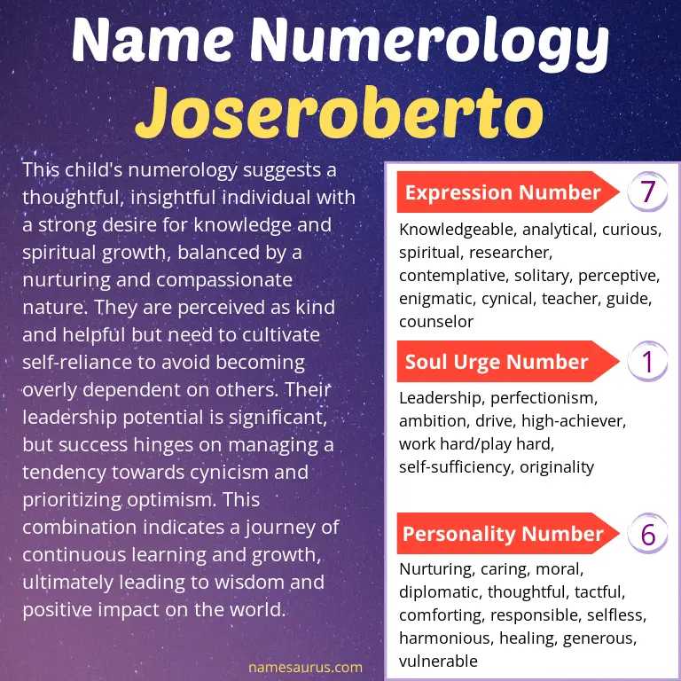 numerology of the name joseroberto.