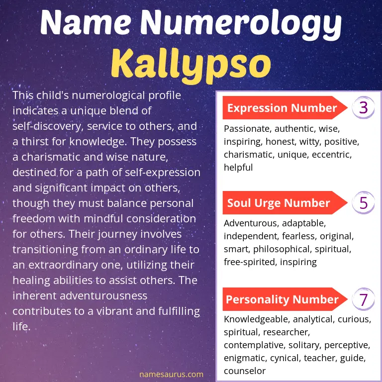 numerology of the name kallypso.