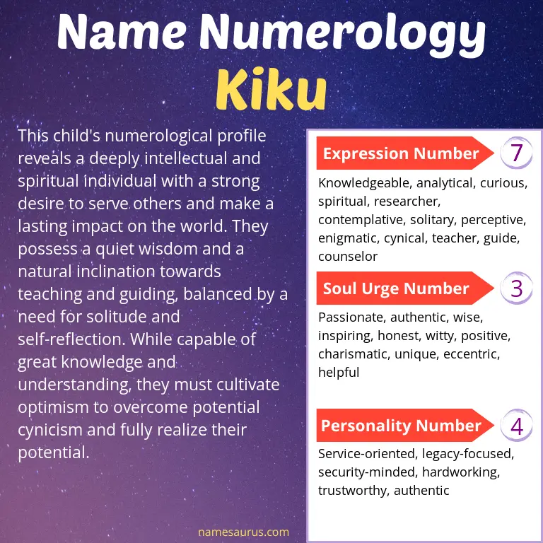 numerology of the name kiku.