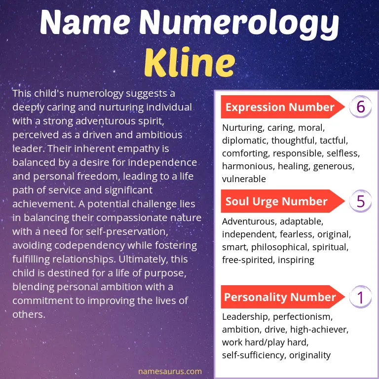 numerology of the name kline.