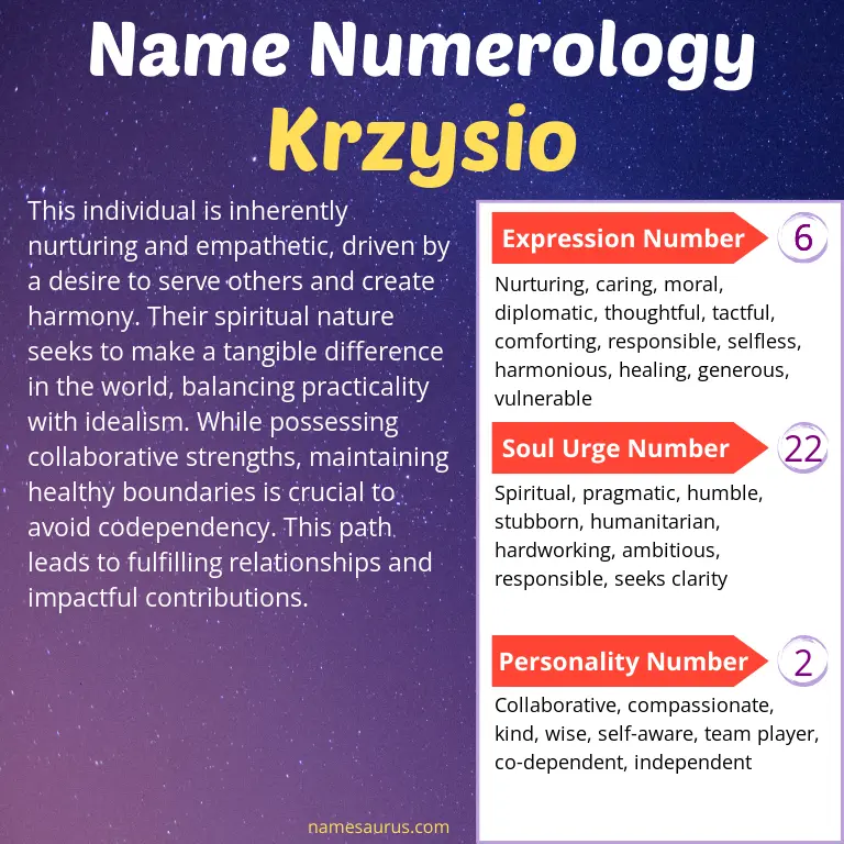 numerology of the name krzysio.
