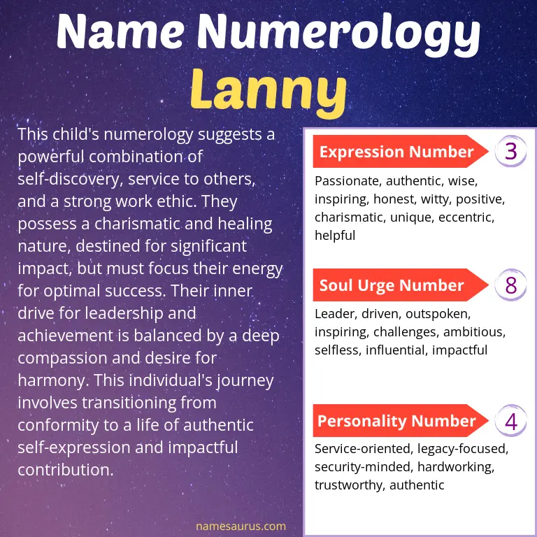 numerology of the name lanny.
