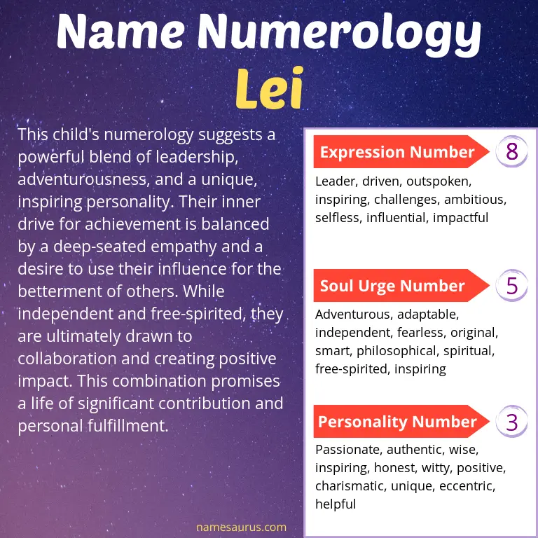 numerology of the name lei.