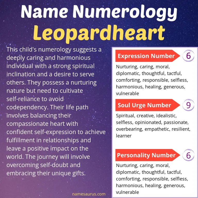 numerology of the name leopardheart.