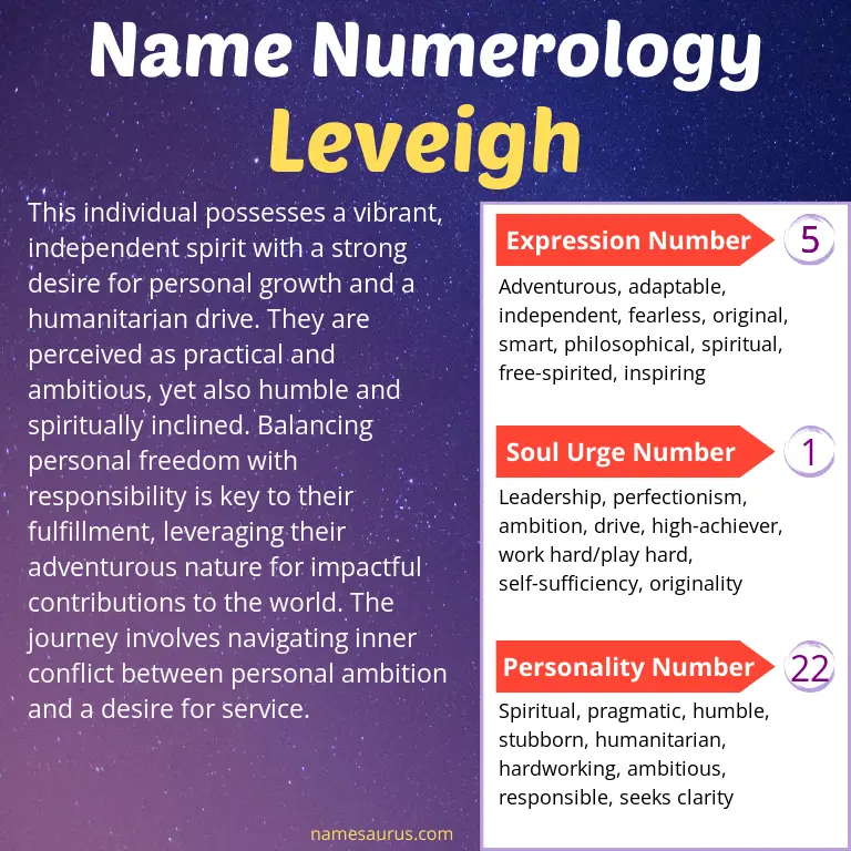 numerology of the name leveigh.