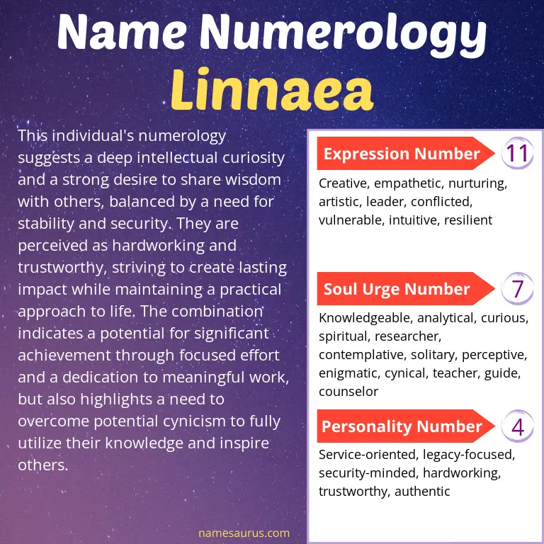 numerology of the name linnaea.