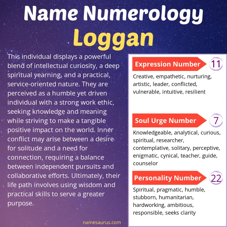 numerology of the name loggan.