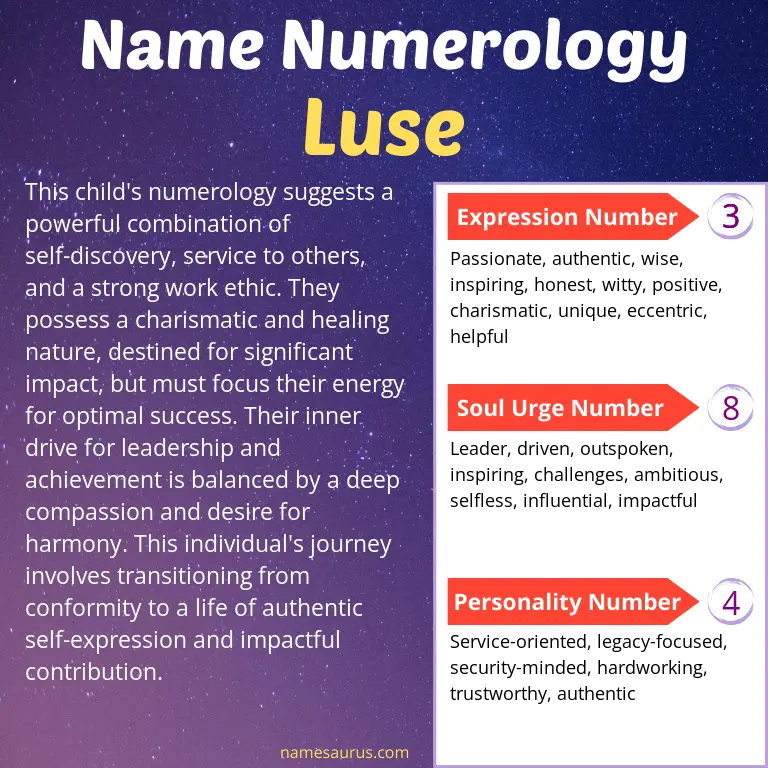 numerology of the name luse.