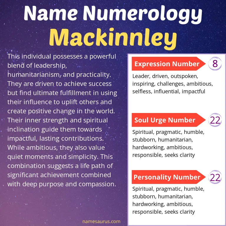 numerology of the name mackinnley.