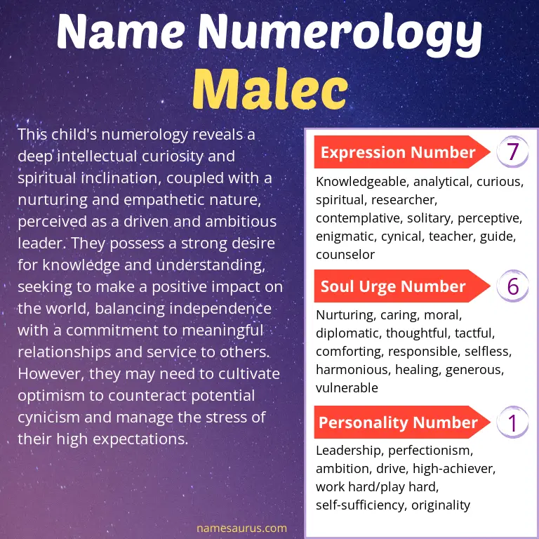 numerology of the name malec.