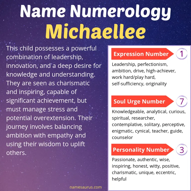 numerology of the name michaellee.