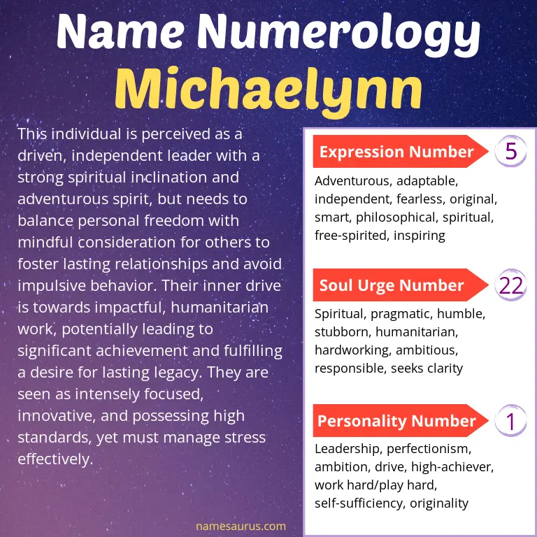 numerology of the name michaelynn.