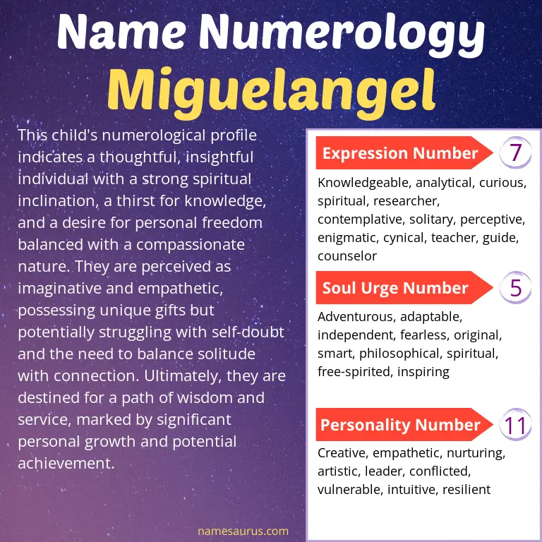 numerology of the name miguelangel.