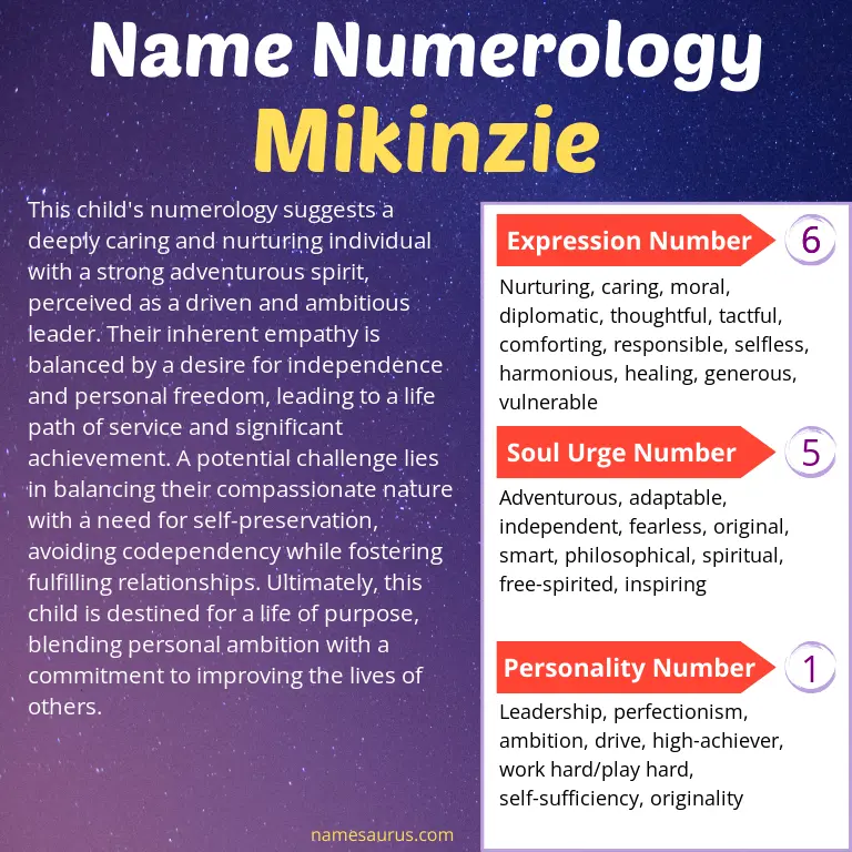 numerology of the name mikinzie.