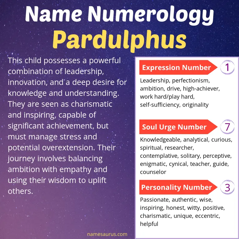 numerology of the name pardulphus.