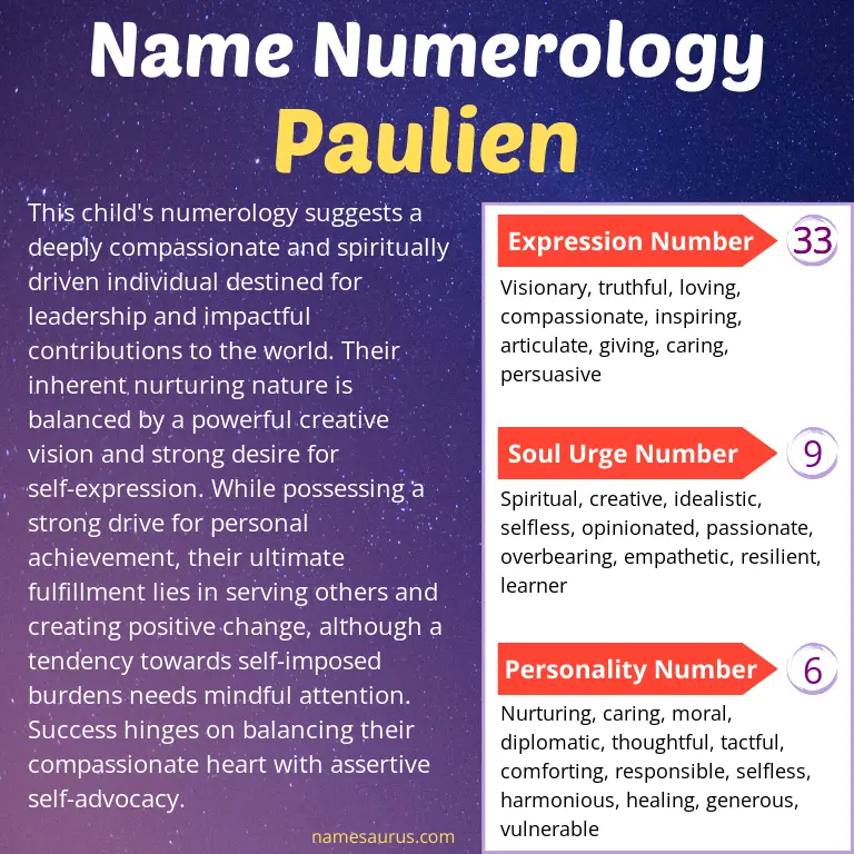 numerology of the name paulien.