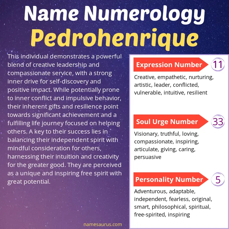 numerology of the name pedrohenrique.