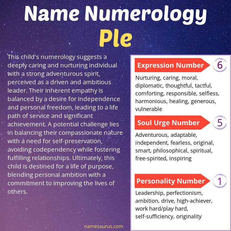 numerology of the name ple.