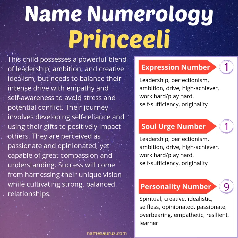 numerology of the name princeeli.