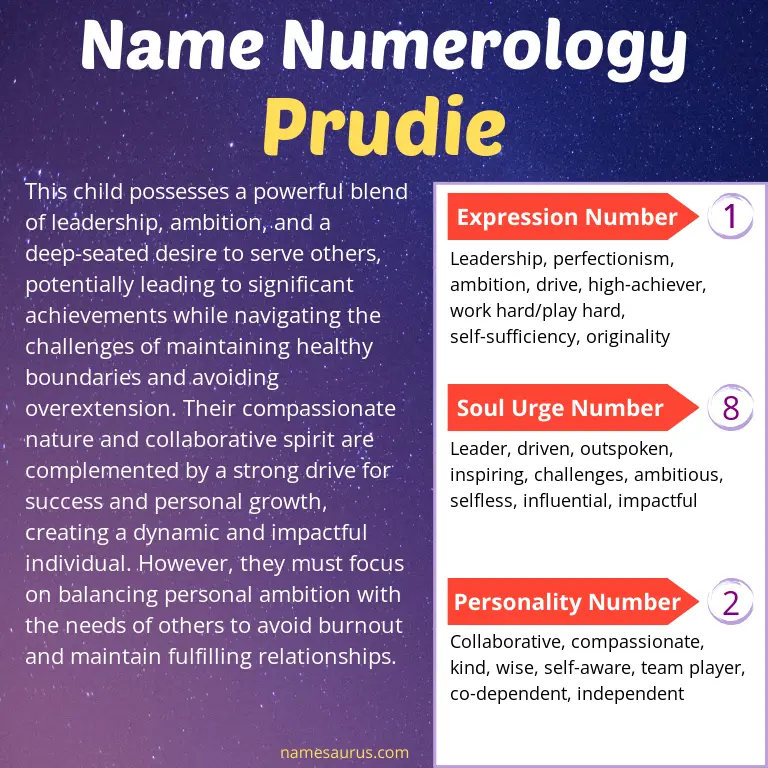 numerology of the name prudie.