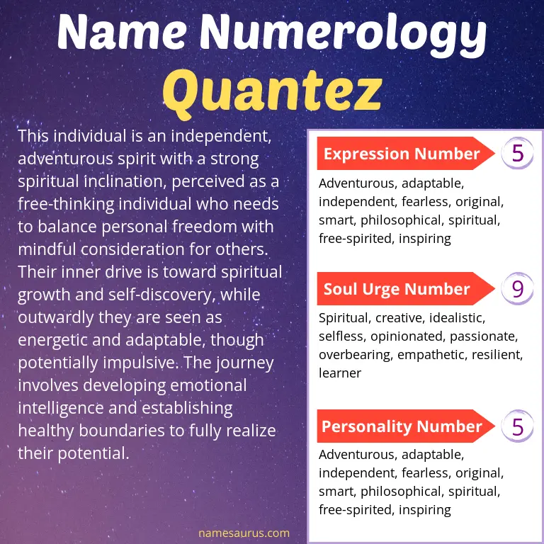 numerology of the name quantez.