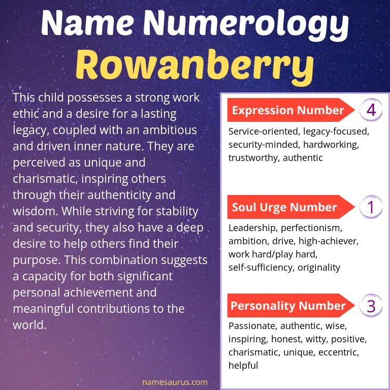 numerology of the name rowanberry.