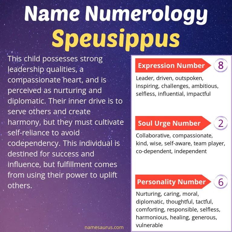numerology of the name speusippus.